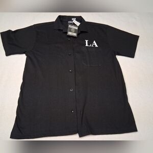 Feverish Dreams LA Black Short-Sleeve Button-Up Shirt